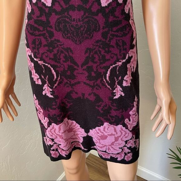 Ann Taylor Pink Floral Sweater Bodycon Dress - Picture 6 of 9